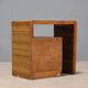 Vintage bedside table in exotic wood veneer, 1930s-1940s design.