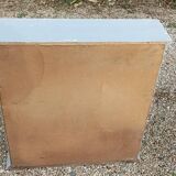 Solid gray wood cabinet with mirror door