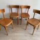 Set of 4 vintage wooden bistro chairs