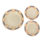 3 plats de service Longwy Carmen jaune