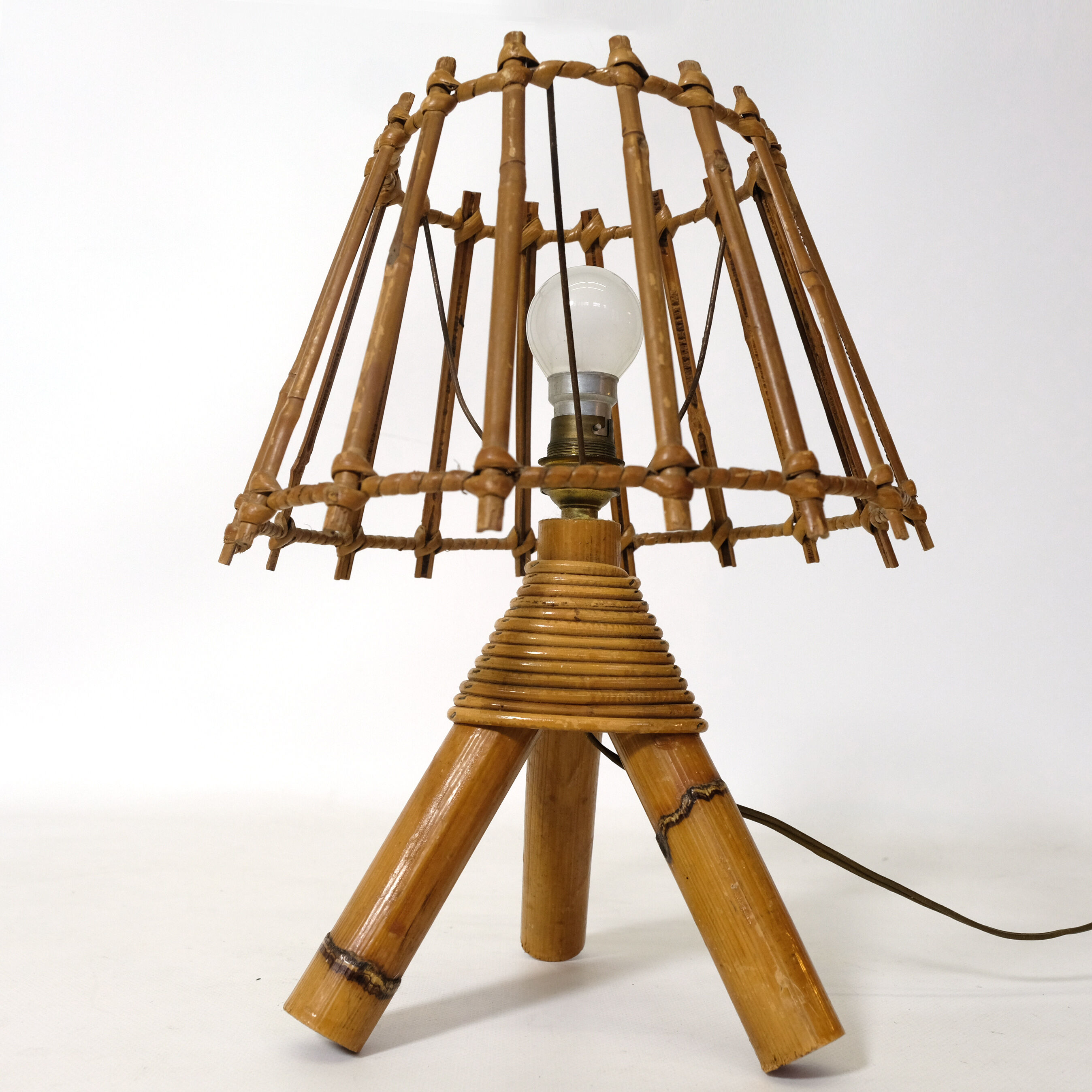 Rattan bedside lamp from the 60/70