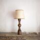 Lampe de table vintage, lampe vintage,lampe pied bois avec abat-jour, lampe