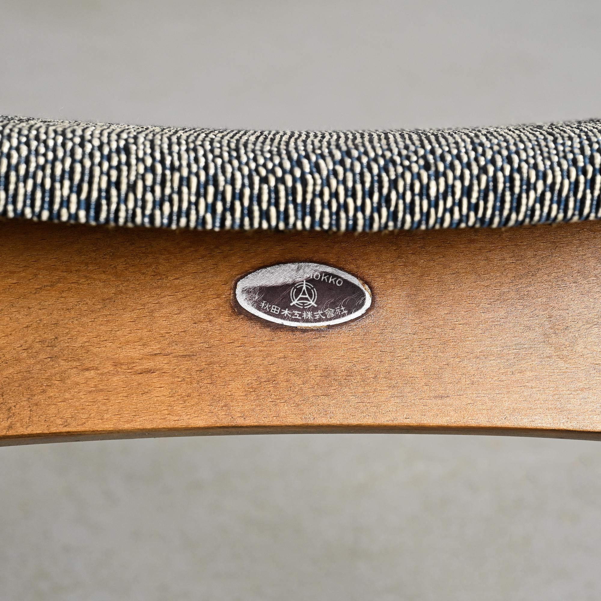 Pair of stools by Isamu Kenmochi for Akita Mokko, Japan circa 1960.