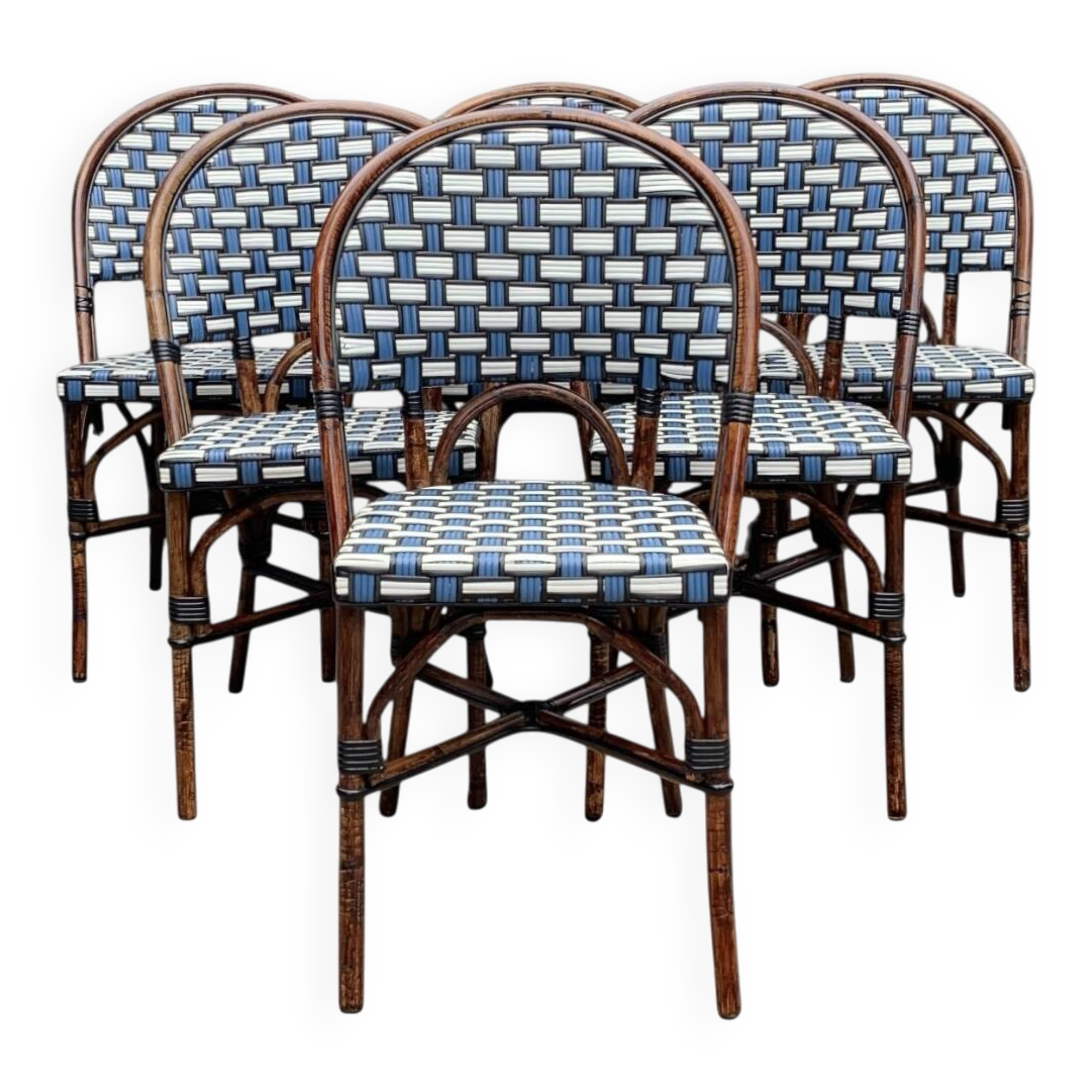 6 rattan bistro chairs