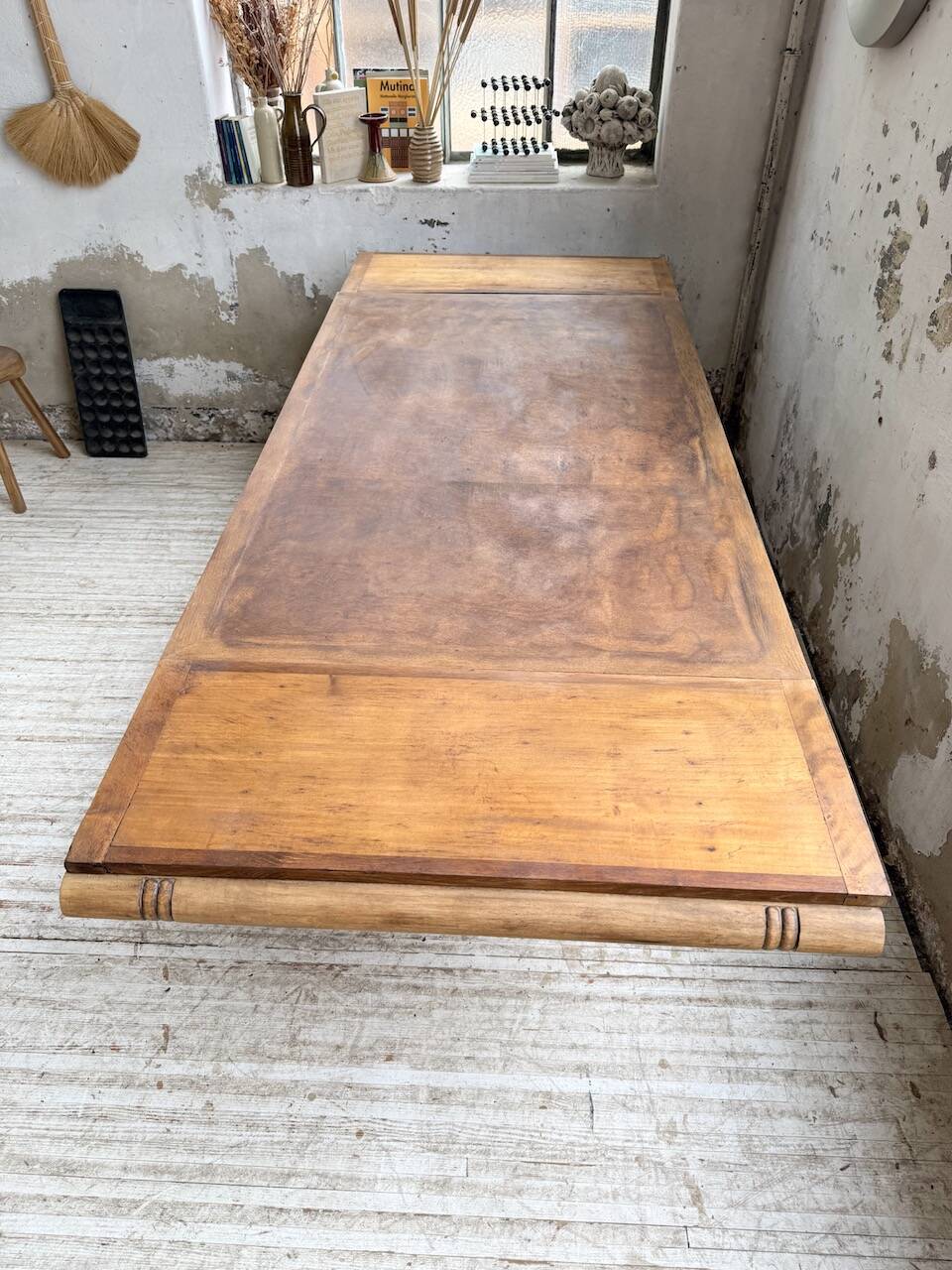 Table de repas chêne 1940 Dudouyt 240cm
