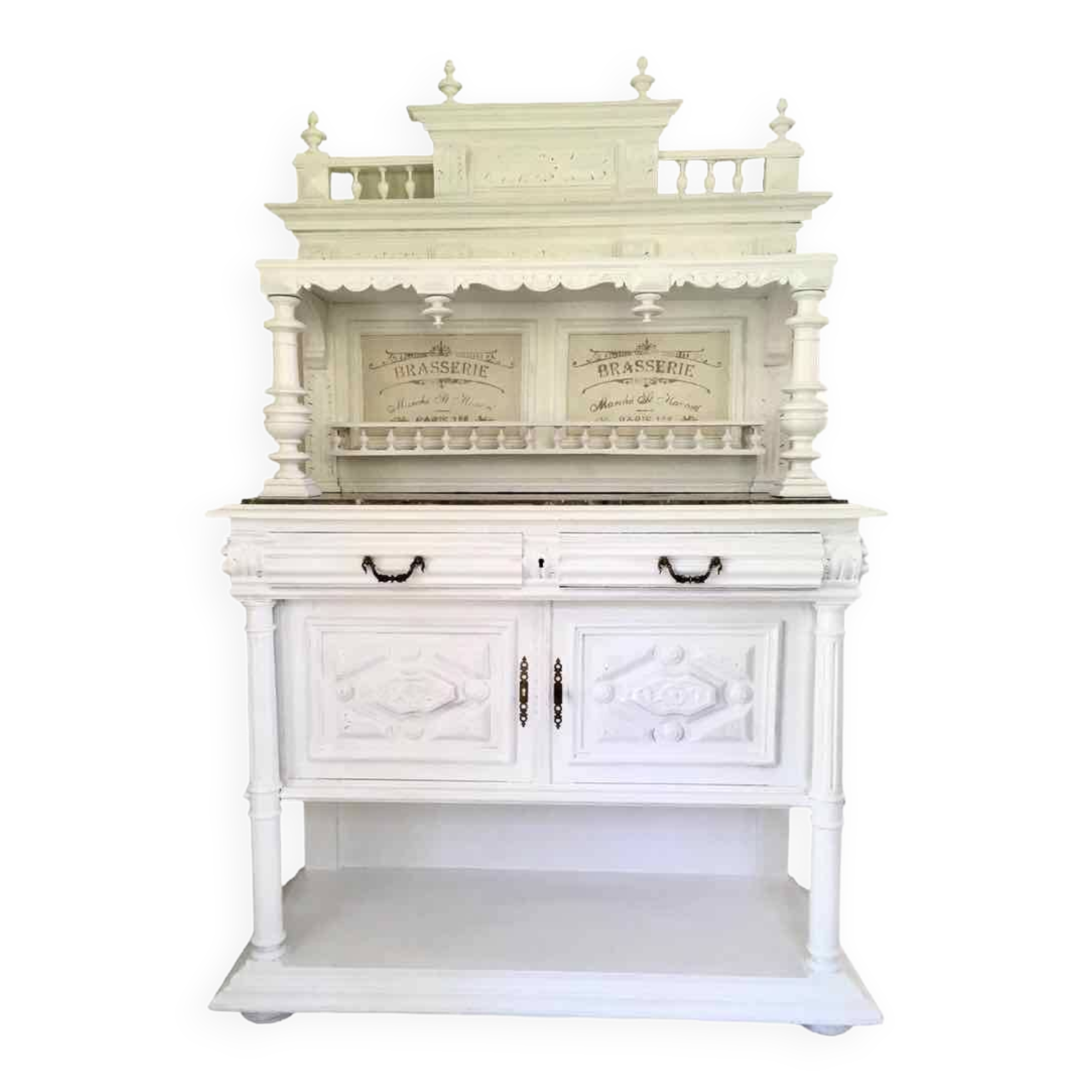 Buffet restauré desserte de restaurant 1920, console, vaisselier
