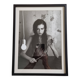 Fashion photography, black and white portrait, framed under glass, 32 x 41 cm