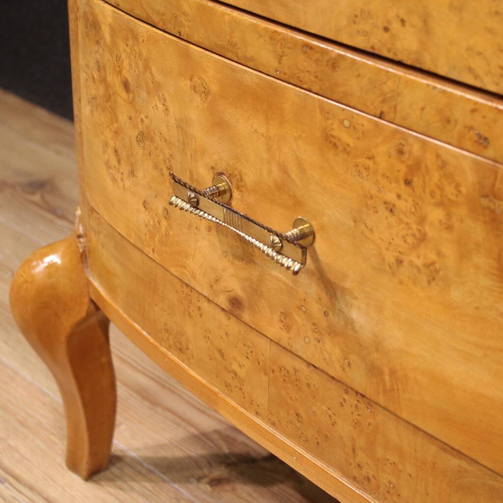 Commode en bouleau du XXe siècle avec plateau en marbre