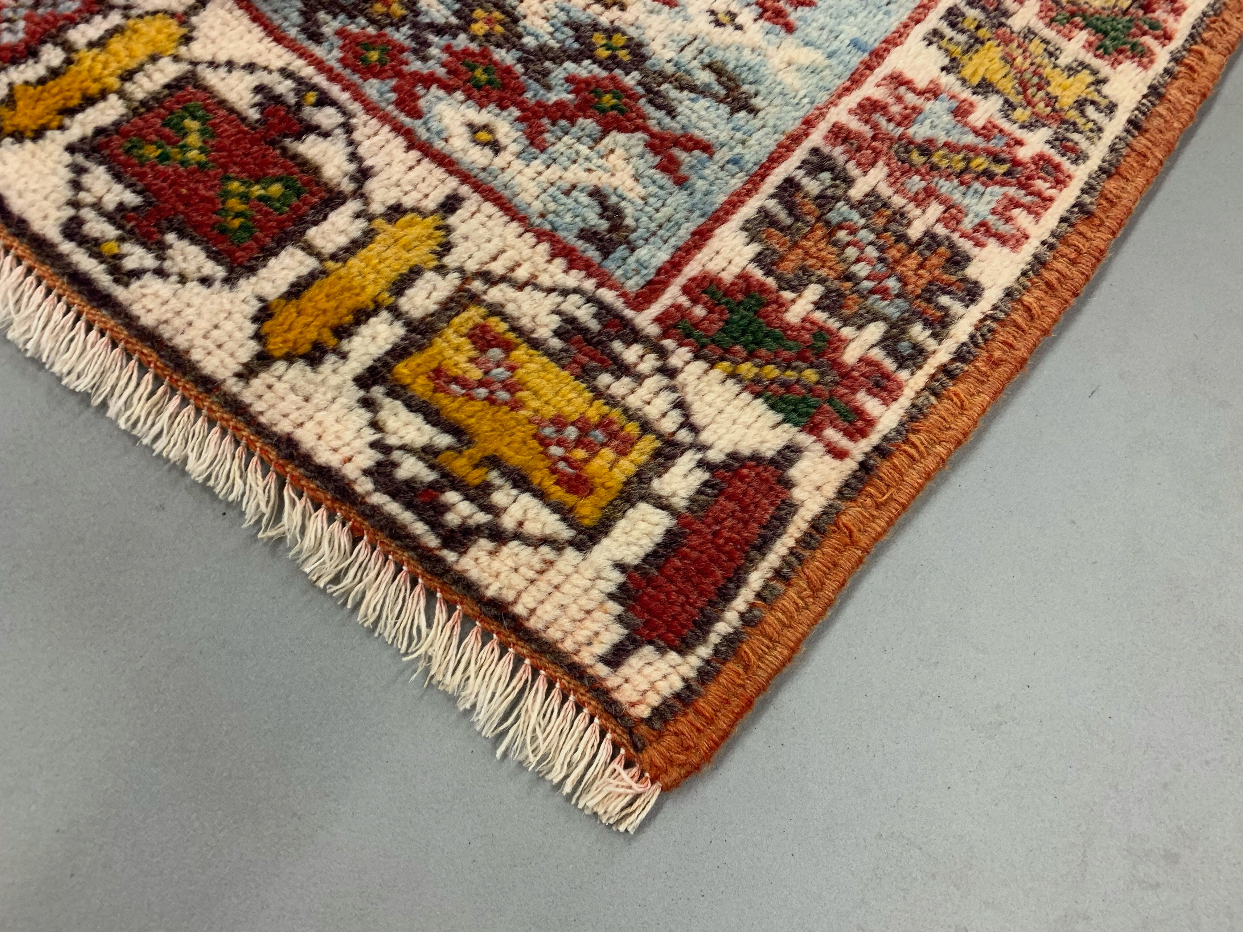 Vintage moroccan rug 157x109 cm tazenacht berber atlas, tribal, red , blue