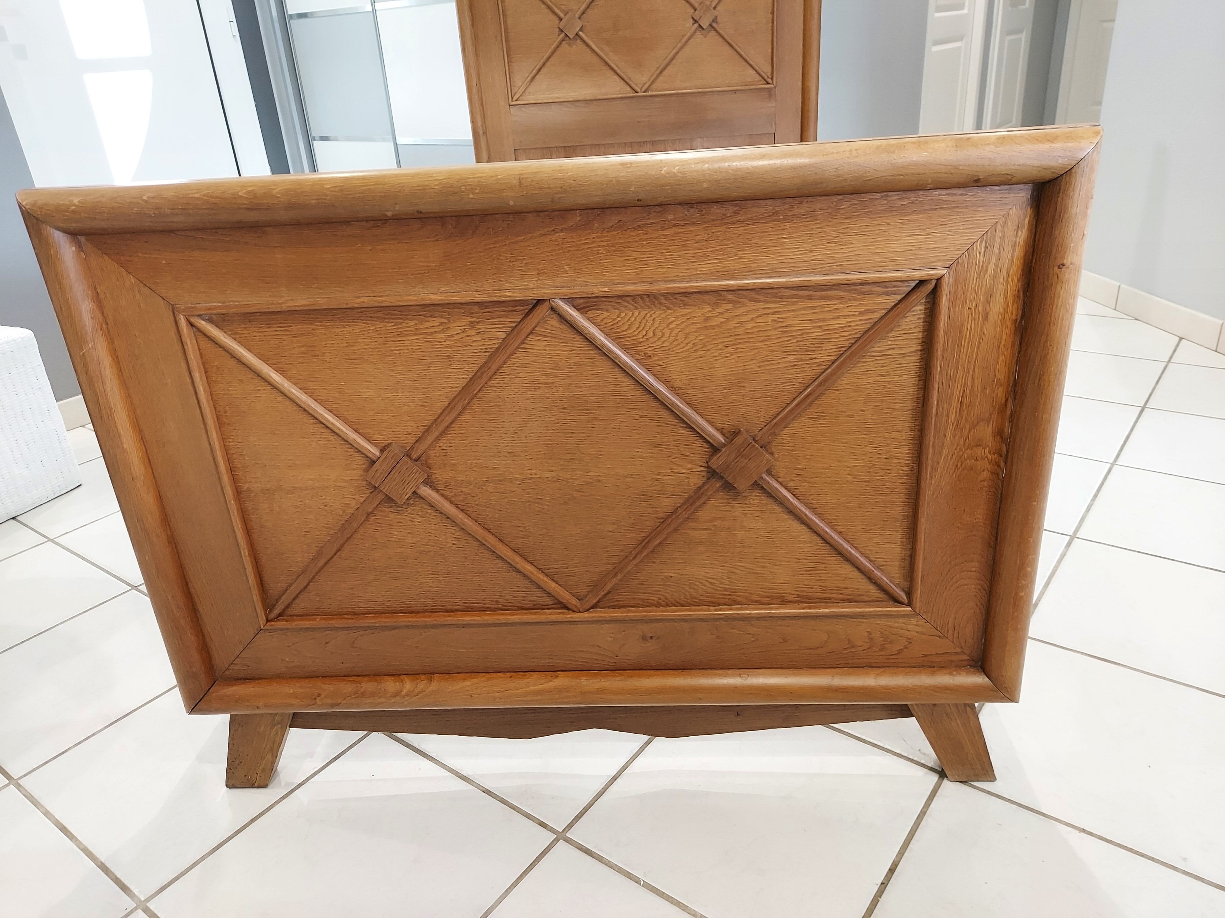 Single bed with crosspieces Manufrance vintage 1950