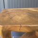 Stool no. 1 in solid raw walnut wood, carved from the mass, 1970.