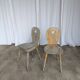 Set of 2 Rustic Primitive Wooden Chairs / Weathered Farmhouse Dining Chairs