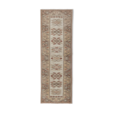 1970s Vıntage Turkish Oushak Handmade Wool Runner Rug 3'3'' x 9'3''