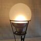 Tripod table lamp in metal, aluminum and blown glass - mid-20th century