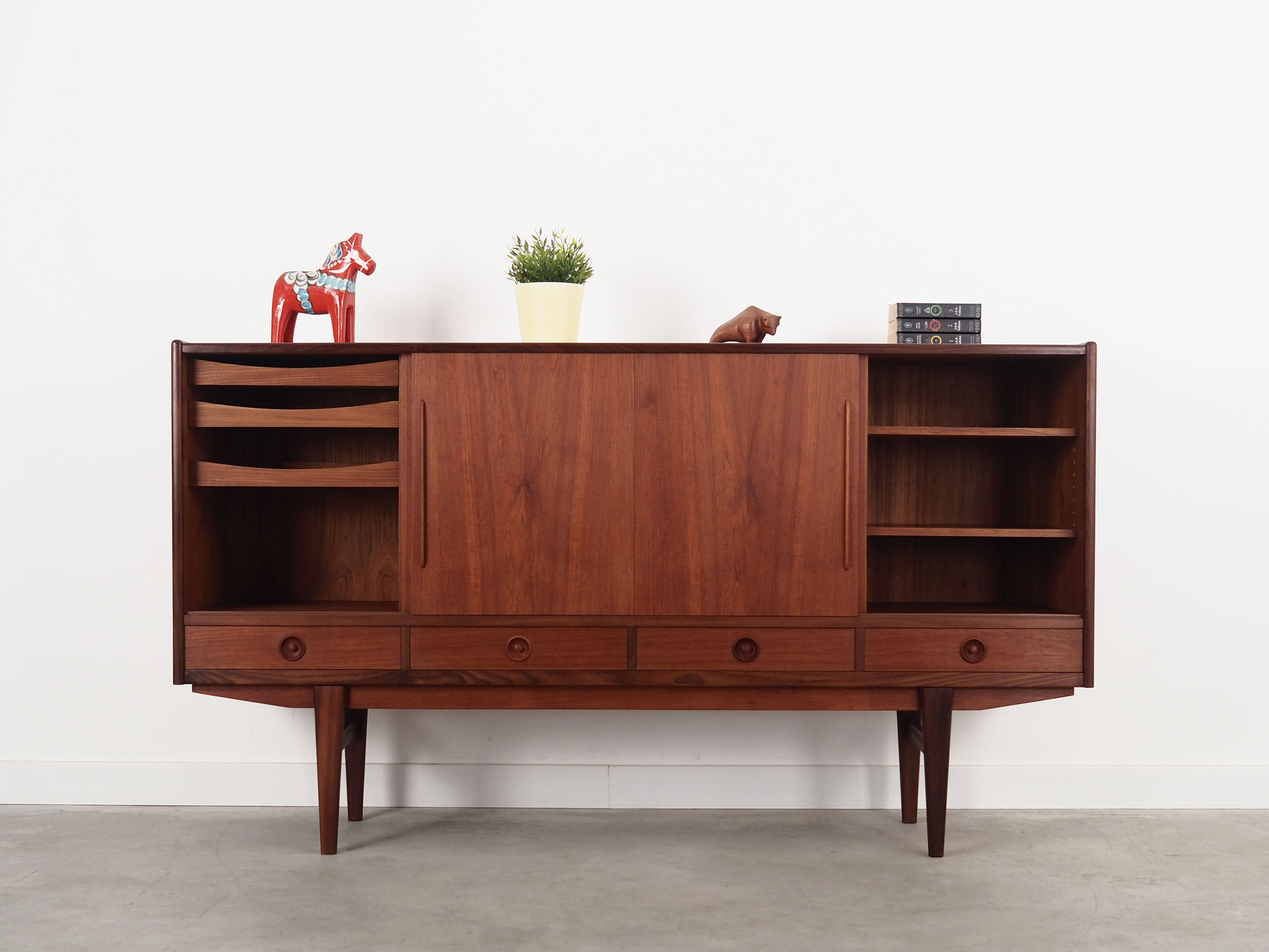 Teak highboard, Danish design, 1960s, production: Denmark