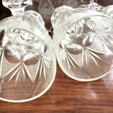 10 Bohemian flutes cut crystal