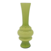 Vase annelé en opaline verte, années 70-80