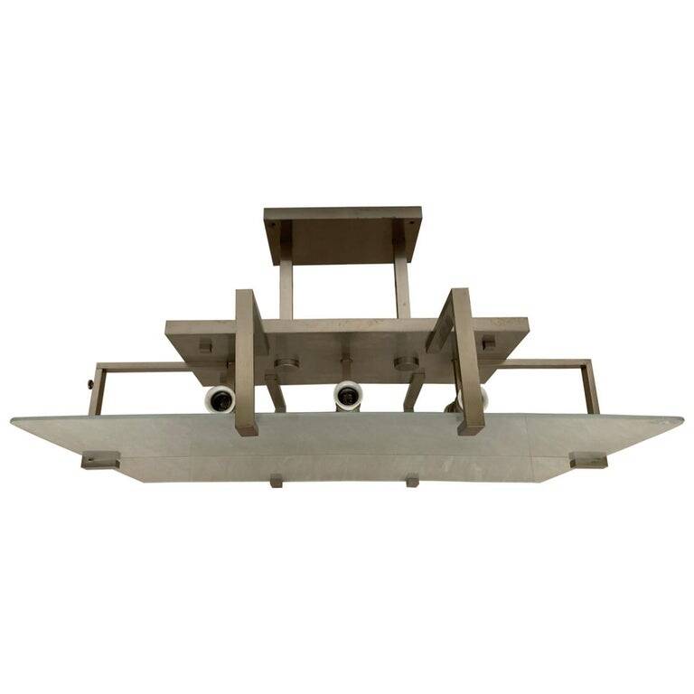 Unique Bauhaus Chrome Ceiling Lamp / Flush Mount, 1930s