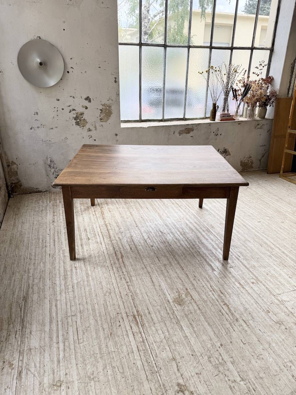 Large “square” oak farmhouse table 1950