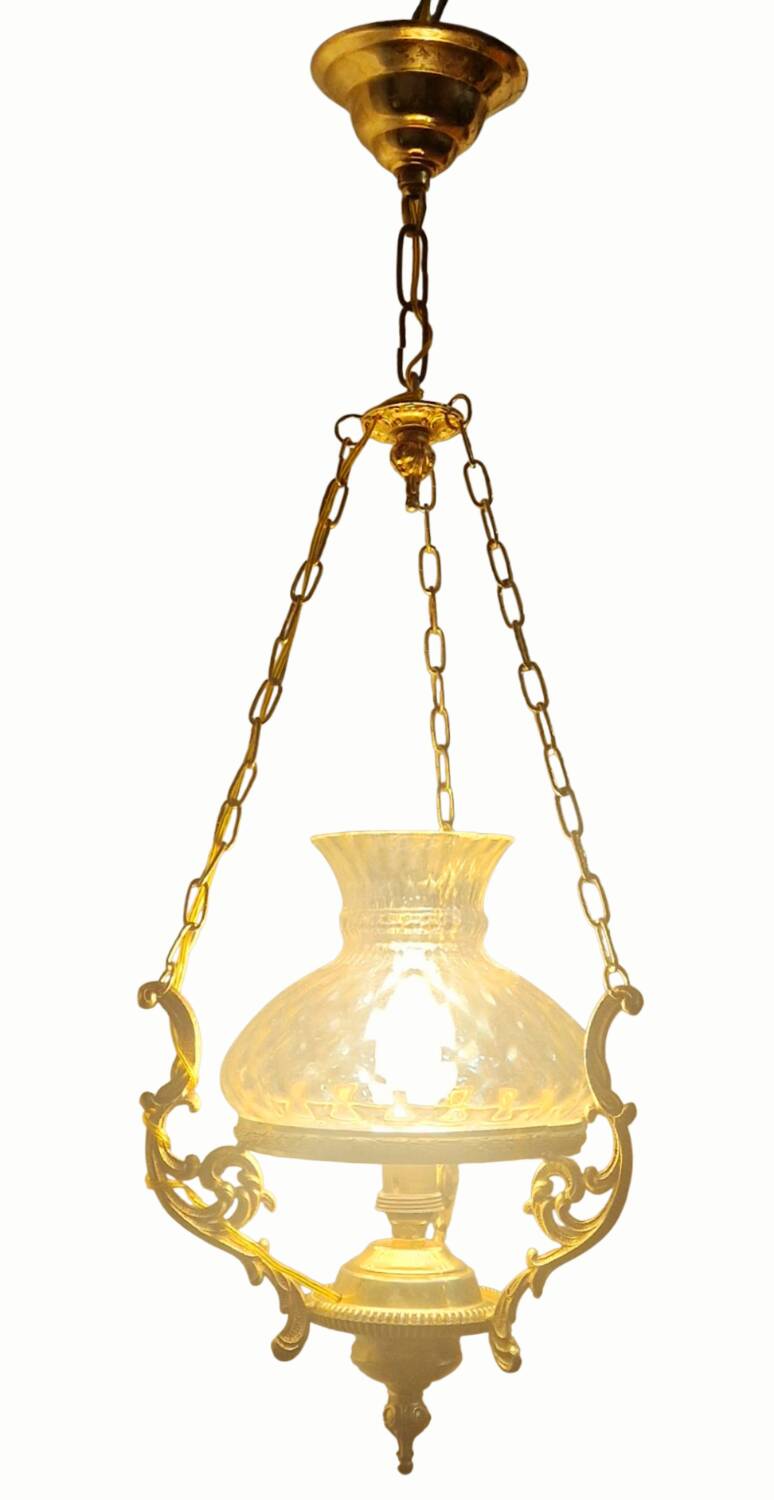 Neo-Louis XV style chandelier - Brass and blown glass
