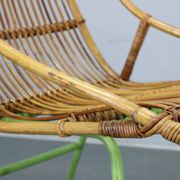 Rare pair of Alan Fuchs for ULUV rattan lounge chairs, Czechoslovakia, 1960s