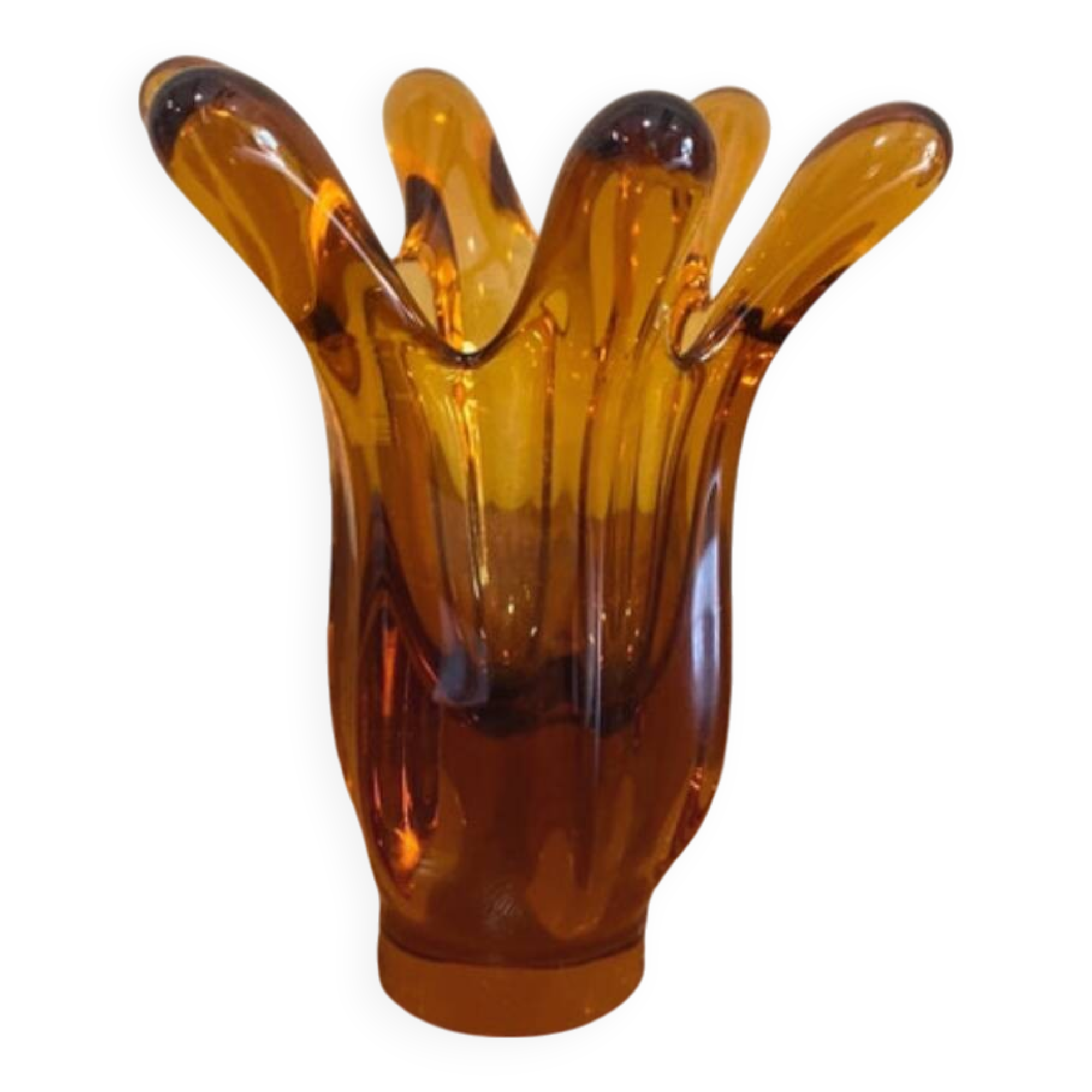Vase en verre ambré