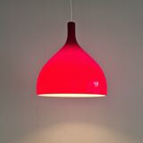 Red Murano glass pendant lamp by Paulo Venini for Venini, Italy 1960's