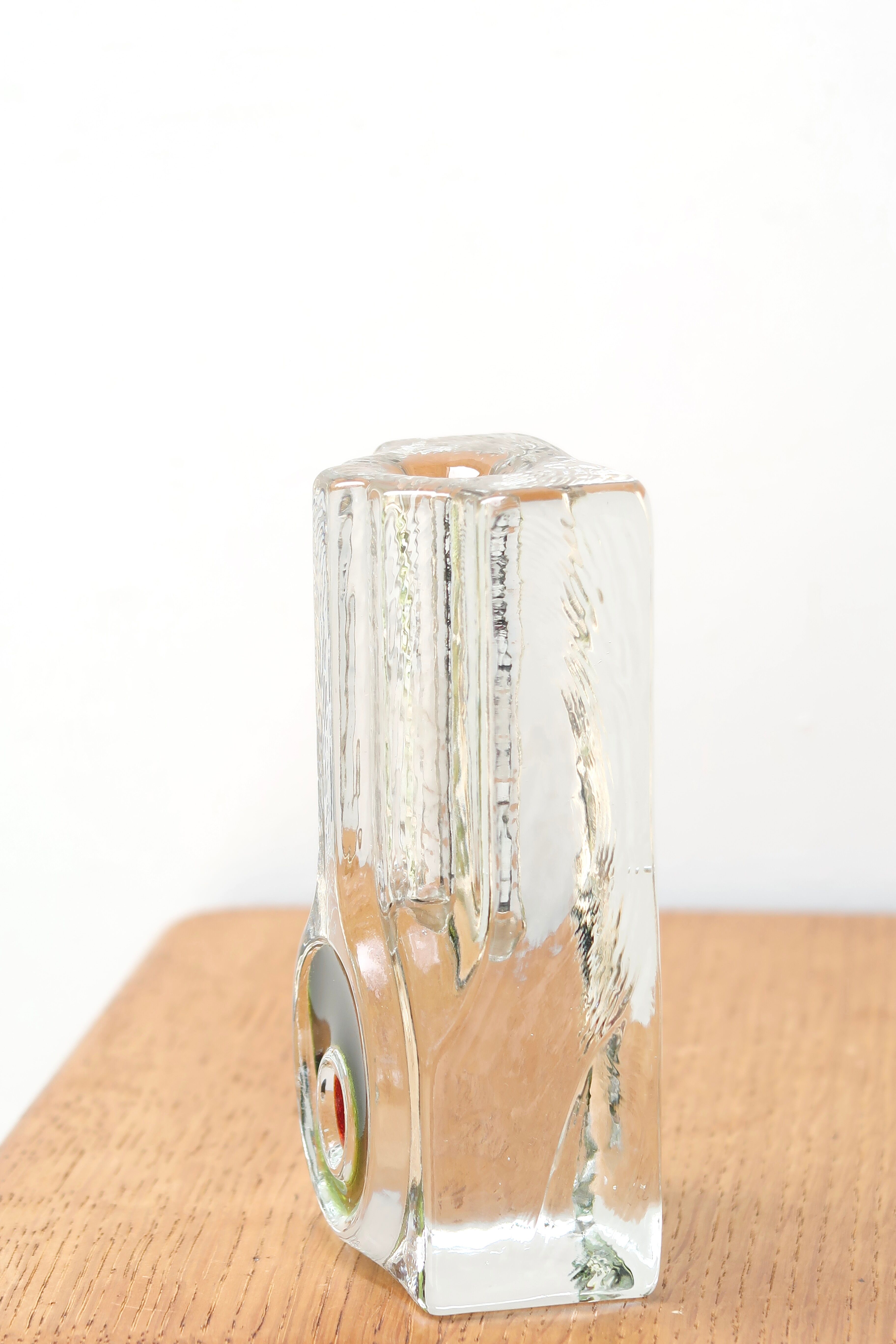 German Walther glass vase by Heiner Dusterhaus