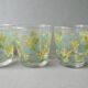 4 verres Geneviève Lethu, décor mimosa