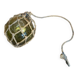 Old Fishing Floater Marine Glass + Vintage Net Rope