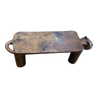 Repose pied tablette africaine en bois