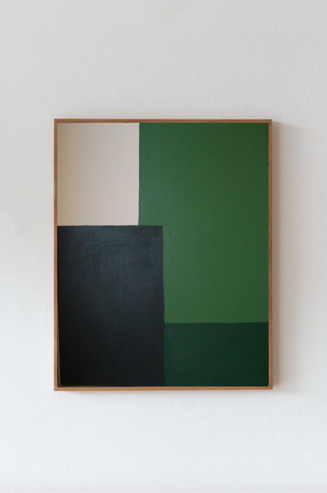 Contemporary minimalist painting "Green Composition" 100x80cm