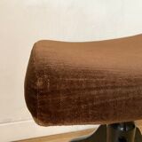 Stool Footrest in velvet and lacquered wood