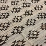 Geometric Subtle Wool Kilim Rug, Handwoven Cream & Brown Floor Covering