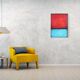 Red and Blue original minimalist abstract modern painting on stretched canv