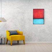 Red and Blue original minimalist abstract modern painting on stretched canv