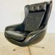 Vintage Danish mid-century black leather swivel chair, 1970s