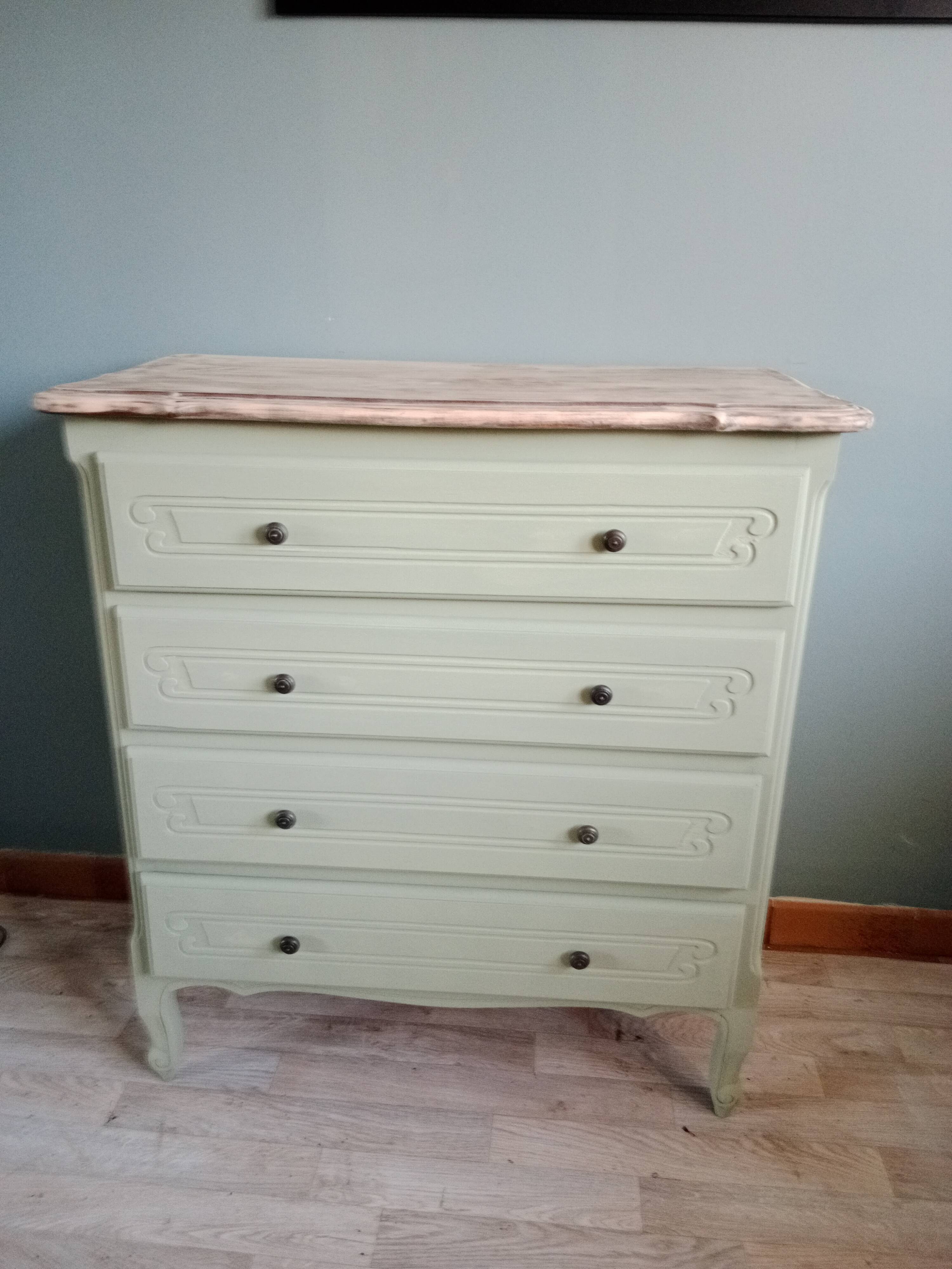 Grey green chest of drawers