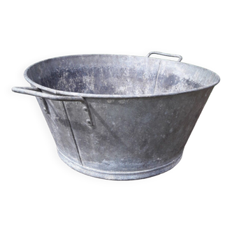 Bassine, lessiveuse diam41cm en zinc jardin