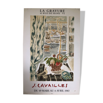 Affiche exposition de Jules Cavailles la Gravure Paris 1963