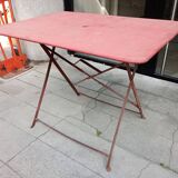 Old folding iron garden table.