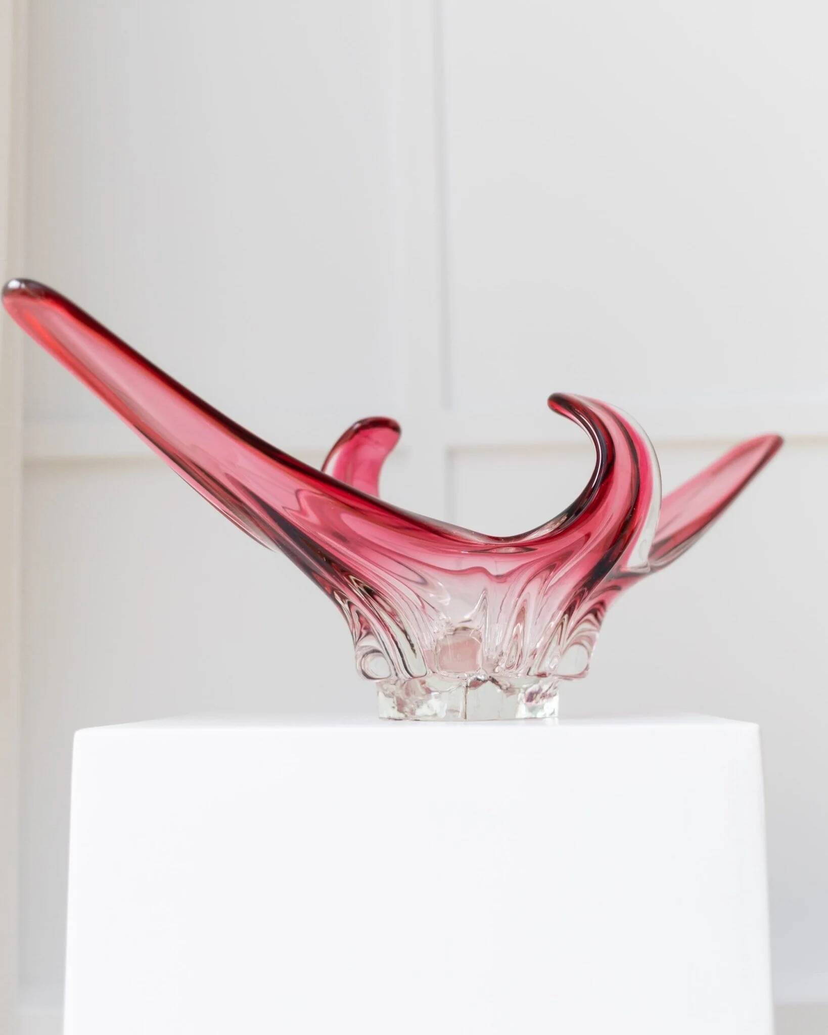 Large Murano bowl Flavio Poli - Pink Sommerso - Mid-Century - 1970s