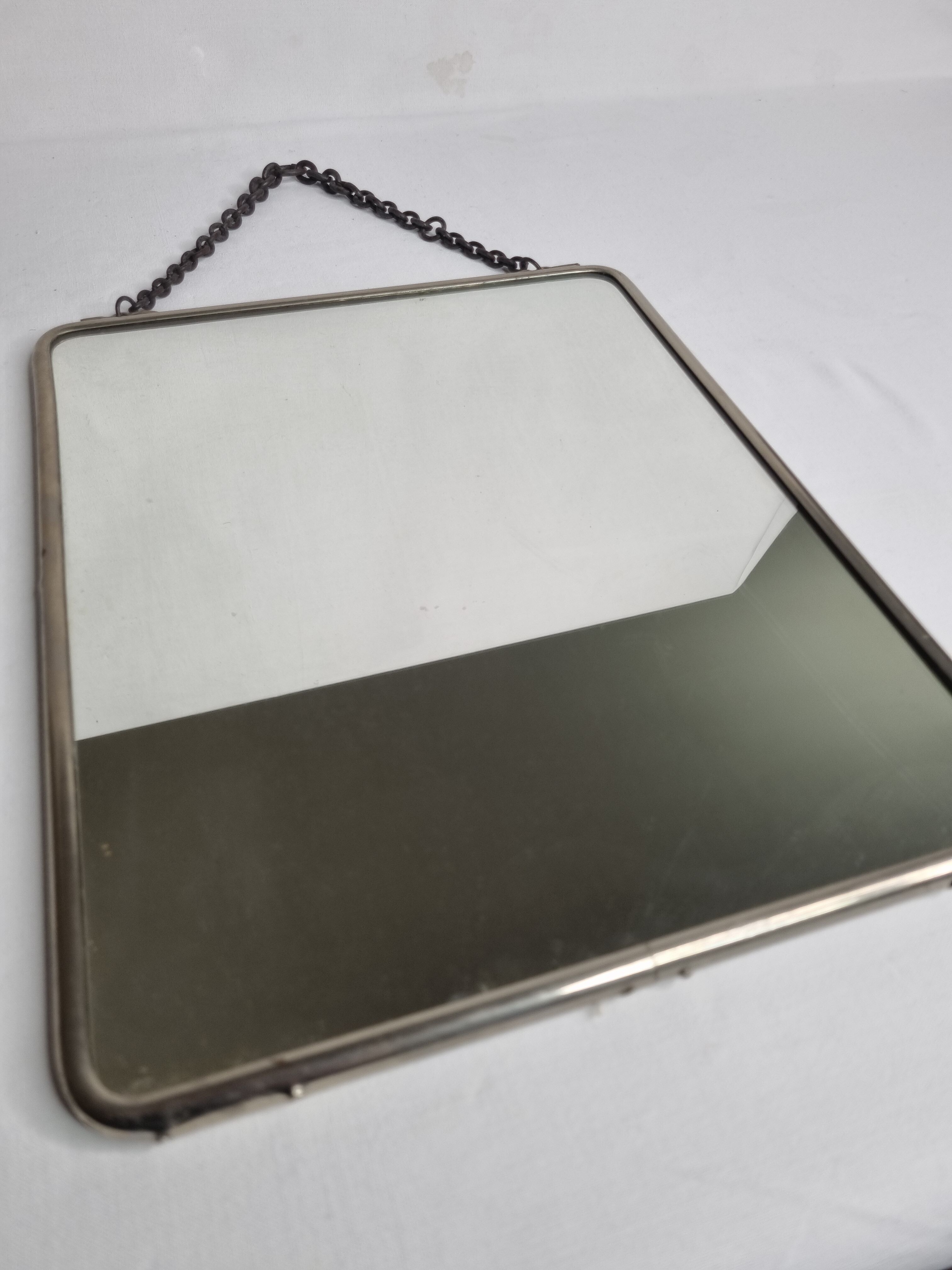 Miroir de barbier vintage à suspendre ou à poser 25x30cm