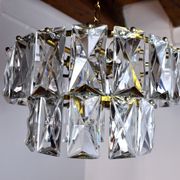 Lustre Kinkeldey 2 niveaux cristaux Allemagne 1970