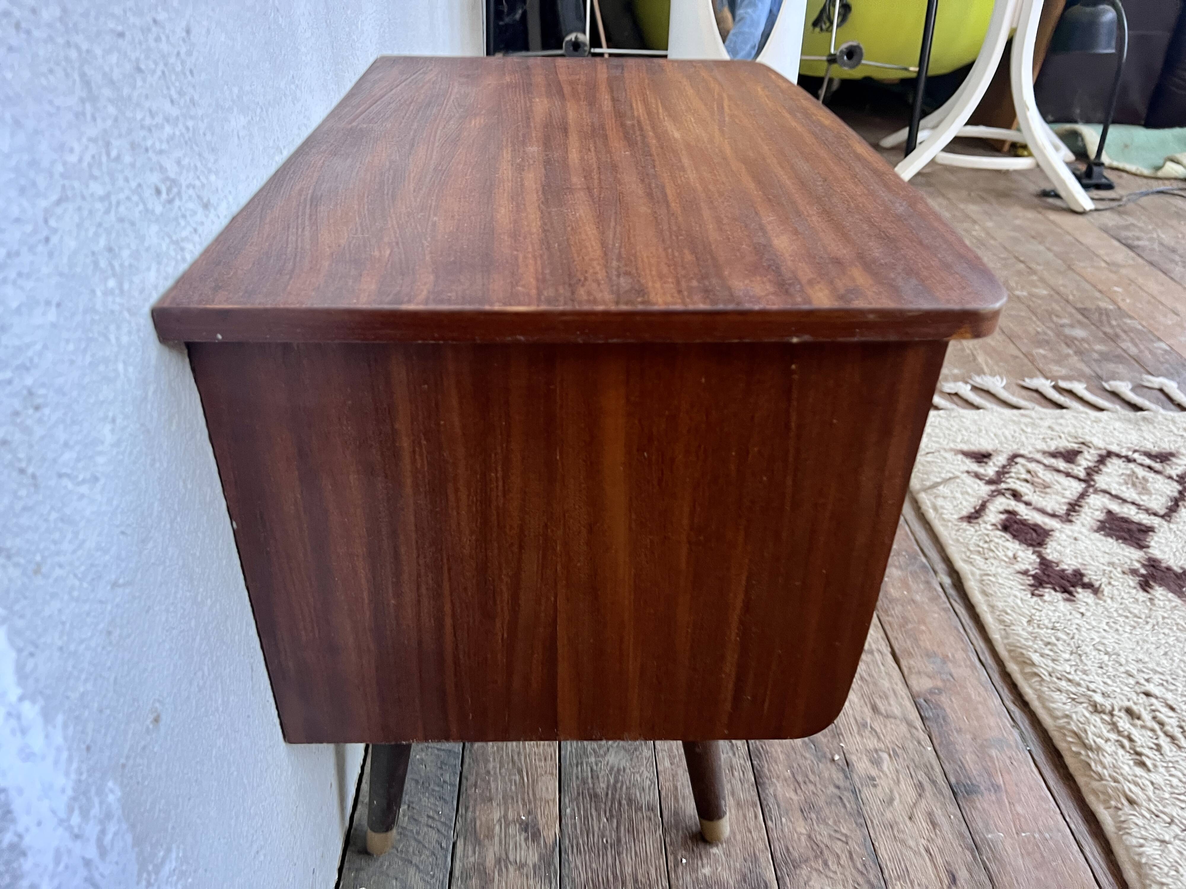 Pair of nightstands vintage bedside table compass legs