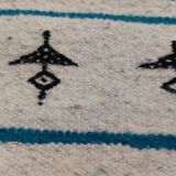 Kilim handmade white carpet in natural wool