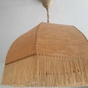Bohemian hanging lamp cannage and vintage fringes