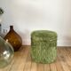 Pouf chest moumoute green and gold vintage years 60-70
