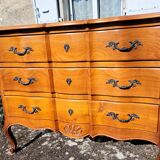 Louis XV style crossbow commode in cherry wood