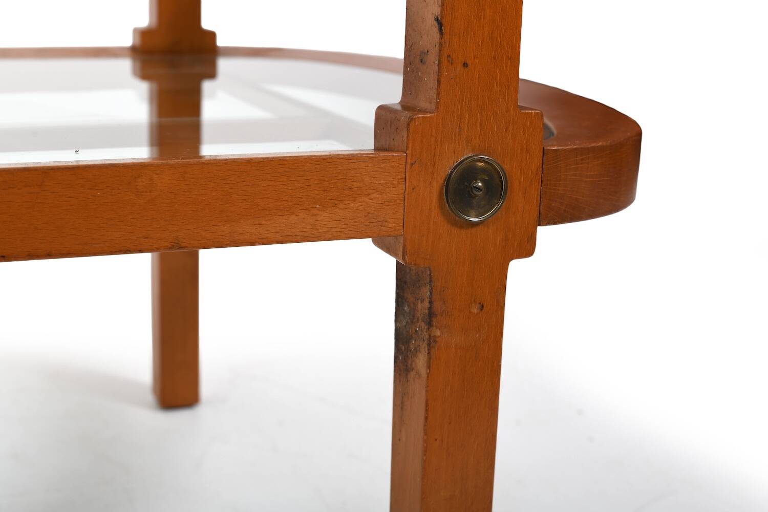 Oval Art Deco Sofa Table with Brass Dekor Denmark 1930s